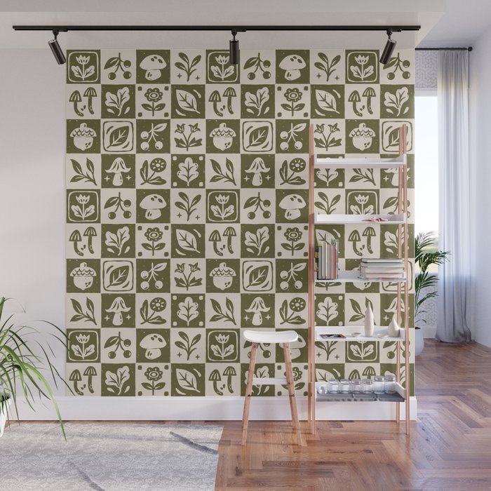 Patchwork Botanical Wall Mural Gallery Image 1