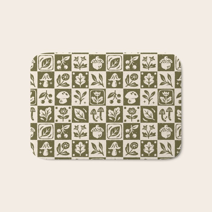 Patchwork Botanical Bath Mat Gallery Image 1