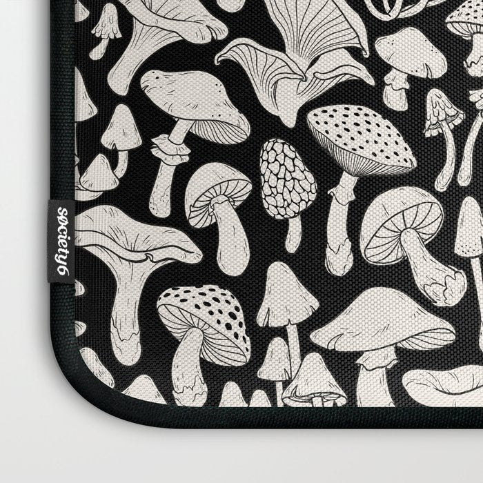 Mushrooms in Black And White Laptop Sleeve Gallery Image 3