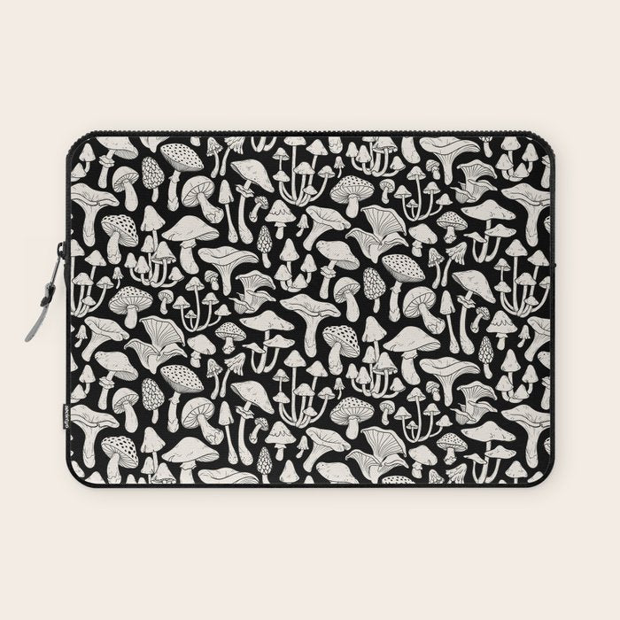 Mushrooms in Black And White Laptop Sleeve Gallery Image 1