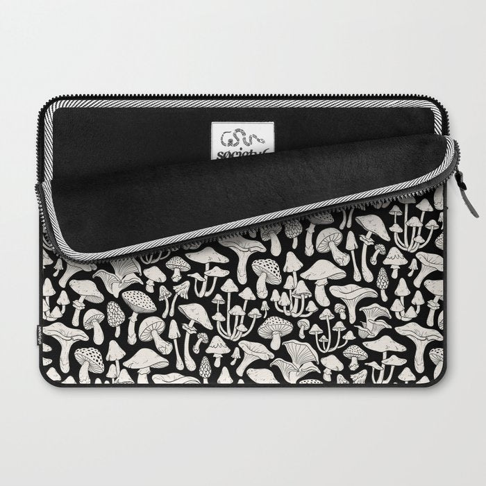 Mushrooms in Black And White Laptop Sleeve Gallery Image 2