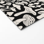 Mushrooms in Black And White Welcome Mat Gallery Image 2