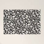 Mushrooms in Black And White Welcome Mat Gallery Image 1