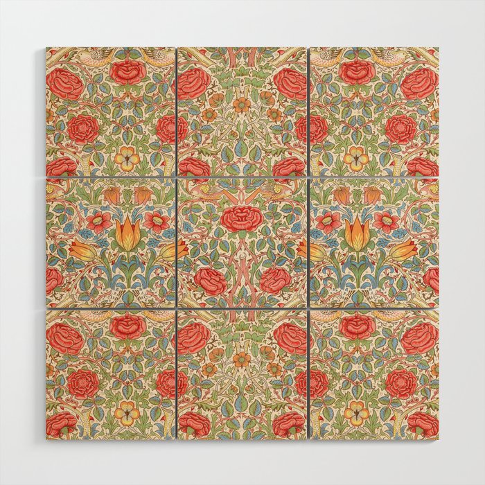 William Morris "Rose" Wood Wall Art Gallery Image 1