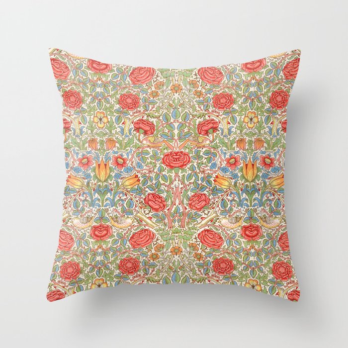 William Morris "Rose" Throw Pillow Gallery Image 6