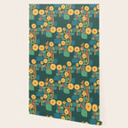 Bird in mid-century garden Wallpaper Gallery Image 2