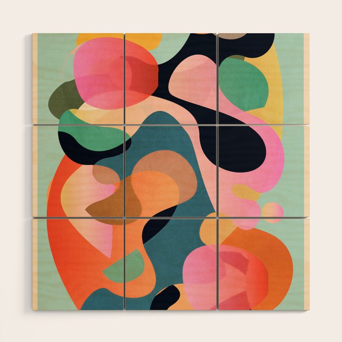 Abstract Shapes 9 Wood Wall Art Gallery Image 1