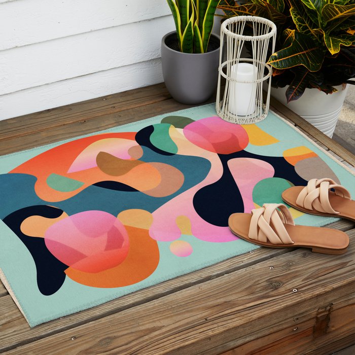 Abstract Shapes 9 Outdoor Rug Gallery Image 2