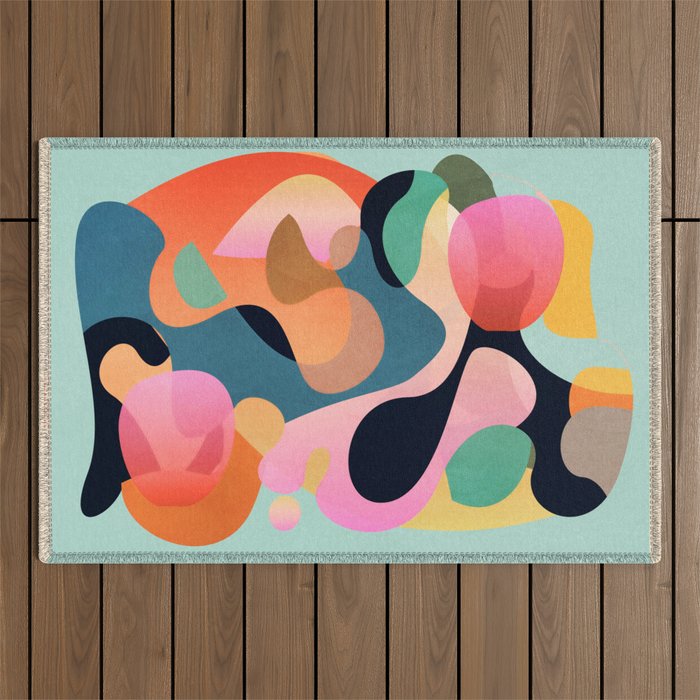 Abstract Shapes 9 Outdoor Rug Gallery Image 1