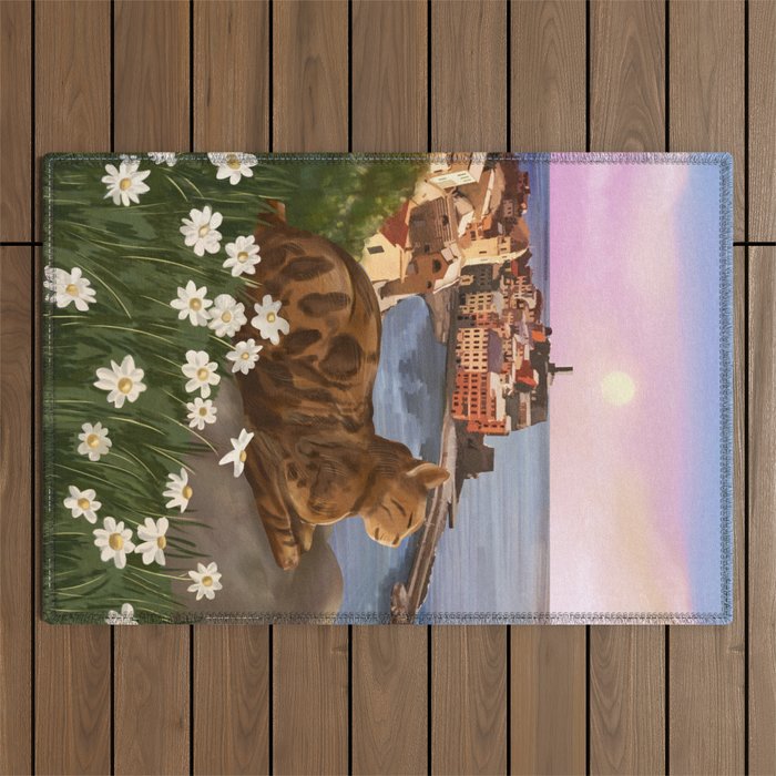 Whiskers in the Wildflowers Outdoor Rug Gallery Image 1