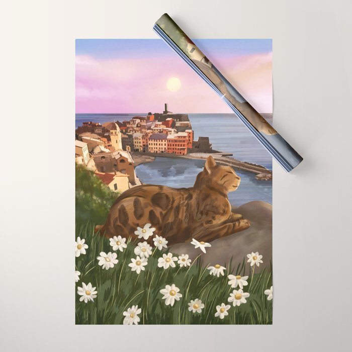Whiskers in the Wildflowers Wrapping Paper Gallery Image 1