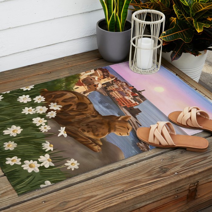 Whiskers in the Wildflowers Outdoor Rug Gallery Image 2