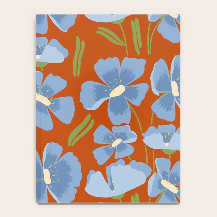 Harleigh Flower Art, Orange and Blue Notebook Gallery Image 4