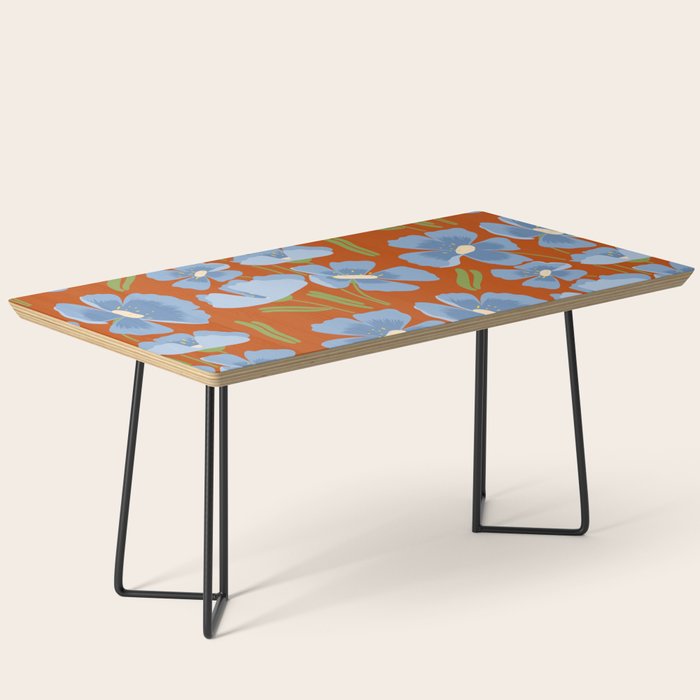 Harleigh Flower Art, Orange and Blue Coffee Table Gallery Image 1