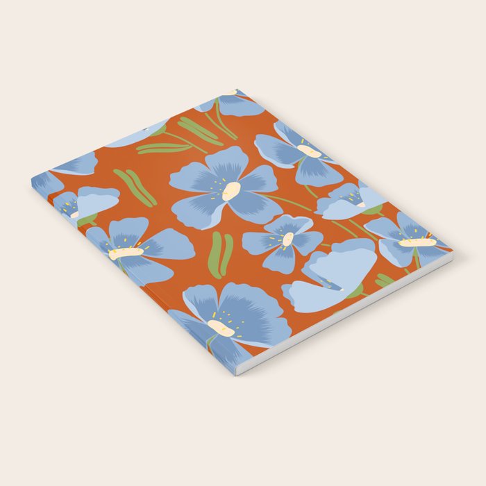 Harleigh Flower Art, Orange and Blue Notebook Gallery Image 2