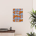 Harleigh Flower Art, Orange and Blue Poster Gallery Image 2