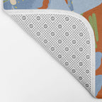 Harleigh Flower Art, Orange and Blue Bath Mat Gallery Image 2