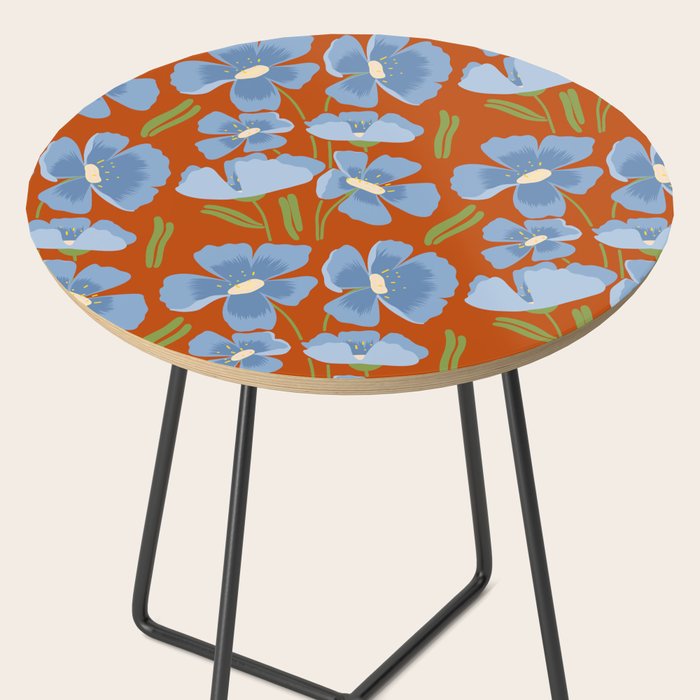 Harleigh Flower Art, Orange and Blue Side Table Gallery Image 2