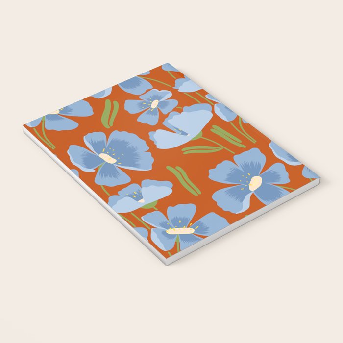 Harleigh Flower Art, Orange and Blue Notebook Gallery Image 3