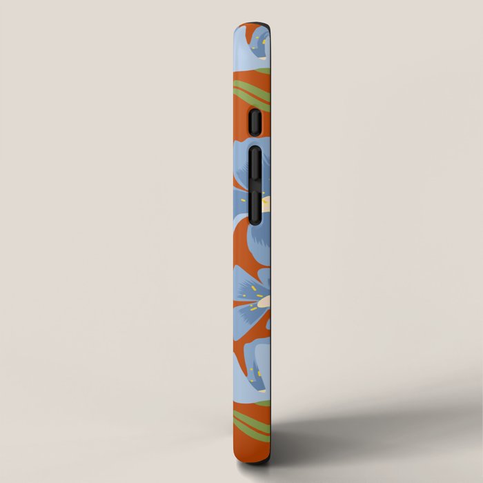 Harleigh Flower Art, Orange and Blue iPhone Case Gallery Image 2