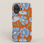 Harleigh Flower Art, Orange and Blue iPhone Case Gallery Image 1