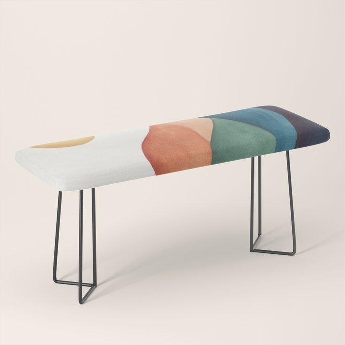 Colorful Abstract Mountains Bench Gallery Image 1