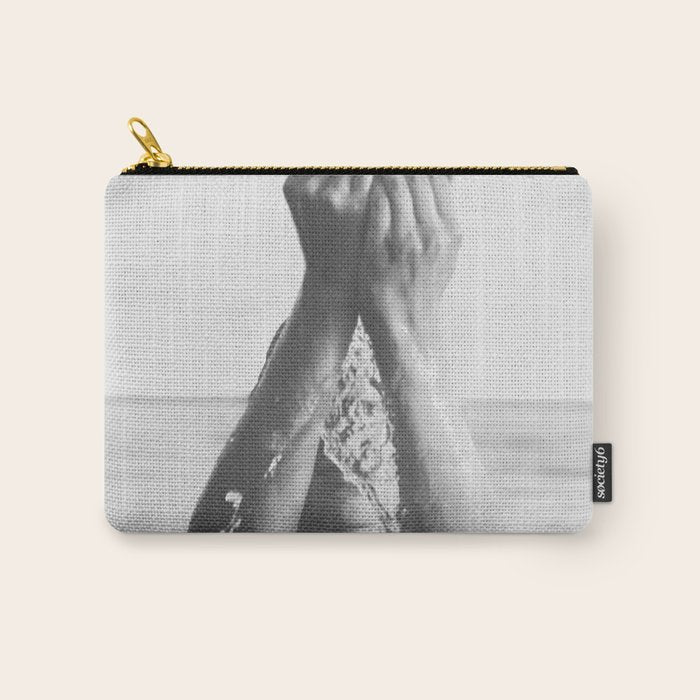 Wild and free, just like the sea - Female portrait black and white photography - photograph Carry All Pouch Gallery Image 1