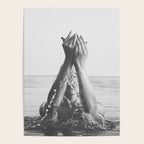 Wild and free, just like the sea - Female portrait black and white photography - photograph Poster Gallery Image 4