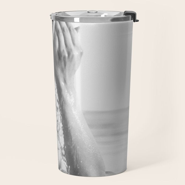 Wild and free, just like the sea - Female portrait black and white photography - photograph Travel Mug Gallery Image 2