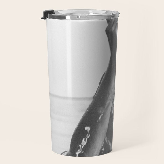Wild and free, just like the sea - Female portrait black and white photography - photograph Travel Mug Gallery Image 3