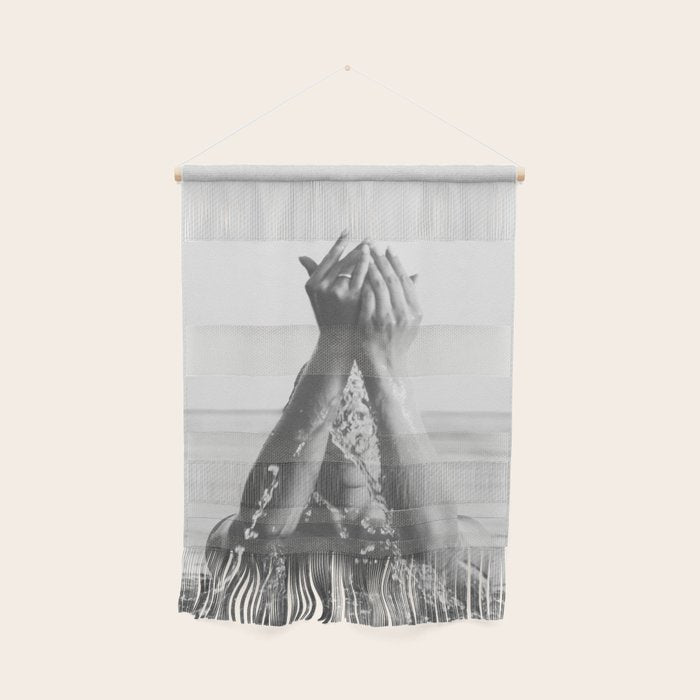 Wild and free, just like the sea - Female portrait black and white photography - photograph Wall Hanging Gallery Image 1