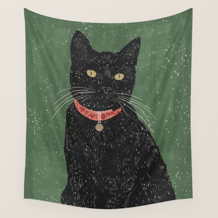 Black Cat 8 Wall Tapestry Gallery Image 1