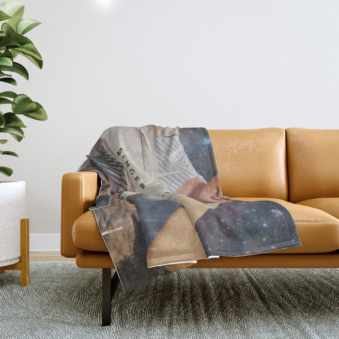 This is how a road gets made - Sewing Machine, A mindful journey  Throw Blanket Gallery Image 1