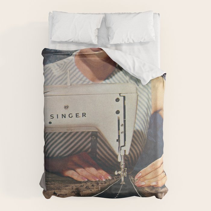 This is how a road gets made - Sewing Machine, A mindful journey  Duvet Cover Gallery Image 6