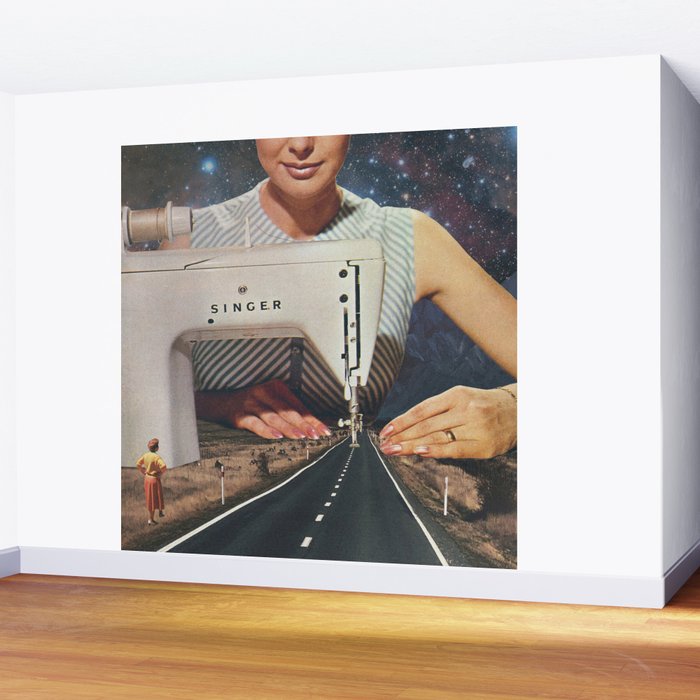 This is how a road gets made - Sewing Machine, A mindful journey  Wall Mural Gallery Image 2