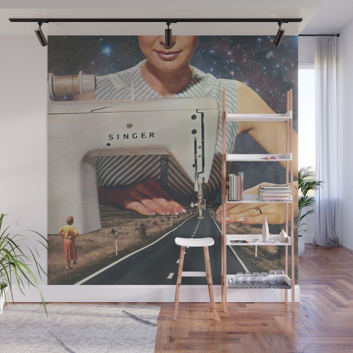 This is how a road gets made - Sewing Machine, A mindful journey  Wall Mural Gallery Image 1