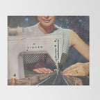 This is how a road gets made - Sewing Machine, A mindful journey  Throw Blanket Gallery Image 2