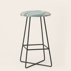 Modern Liquid Swirl Abstract Pattern in Light Celadon Blue and Buff Stool Gallery Image 1