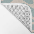 Modern Liquid Swirl Abstract Pattern in Light Celadon Blue and Buff Bath Mat Gallery Image 2
