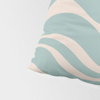 Modern Liquid Swirl Abstract Pattern in Light Celadon Blue and Buff Pillow Sham Gallery Image 4