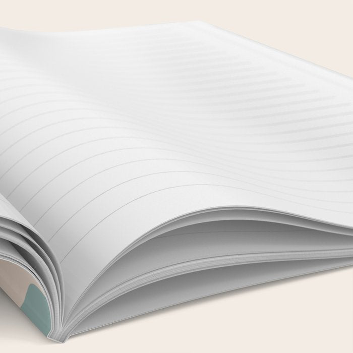 Modern Liquid Swirl Abstract Pattern in Light Celadon Blue and Buff Notebook Gallery Image 2
