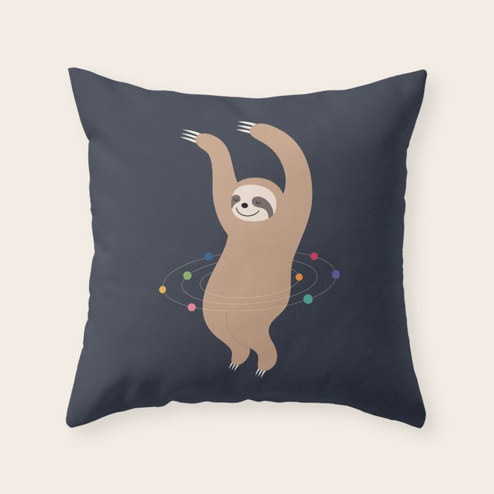 Sloth Galaxy Throw Pillow Gallery Image 6