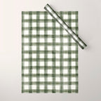 watercolor plaid - dark green Wrapping Paper Gallery Image 1