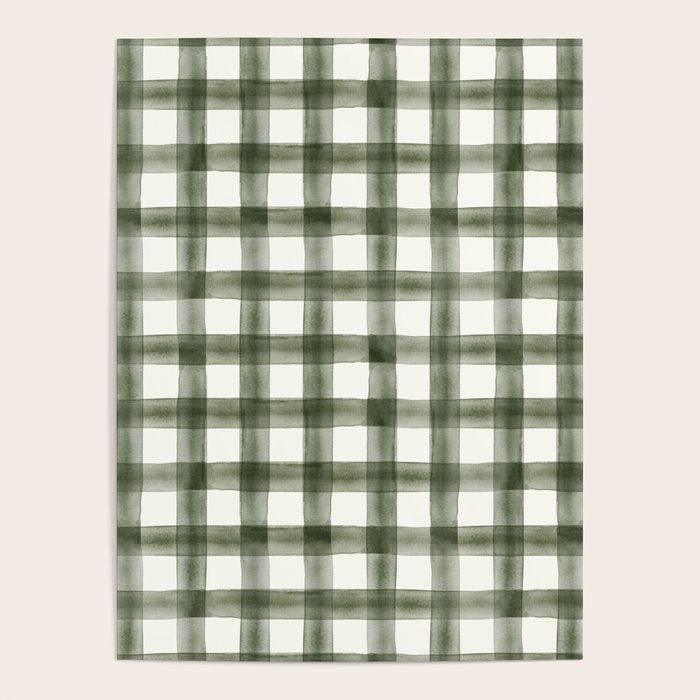 watercolor plaid - dark green Poster Gallery Image 4