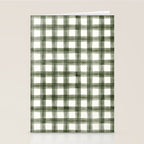 watercolor plaid - dark green Stationery Card Gallery Image 2