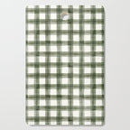 watercolor plaid - dark green Cutting Board Gallery Image 1