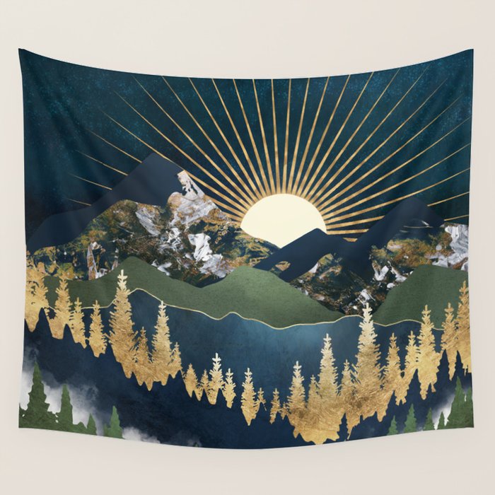 Midnight Mountains Wall Tapestry Gallery Image 4