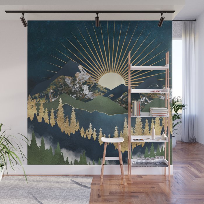 Midnight Mountains Wall Mural Gallery Image 1