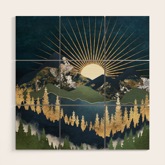 Midnight Mountains Wood Wall Art Gallery Image 1