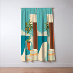 Mediterranean Balcony Orange Tree Window Curtain Gallery Image 3